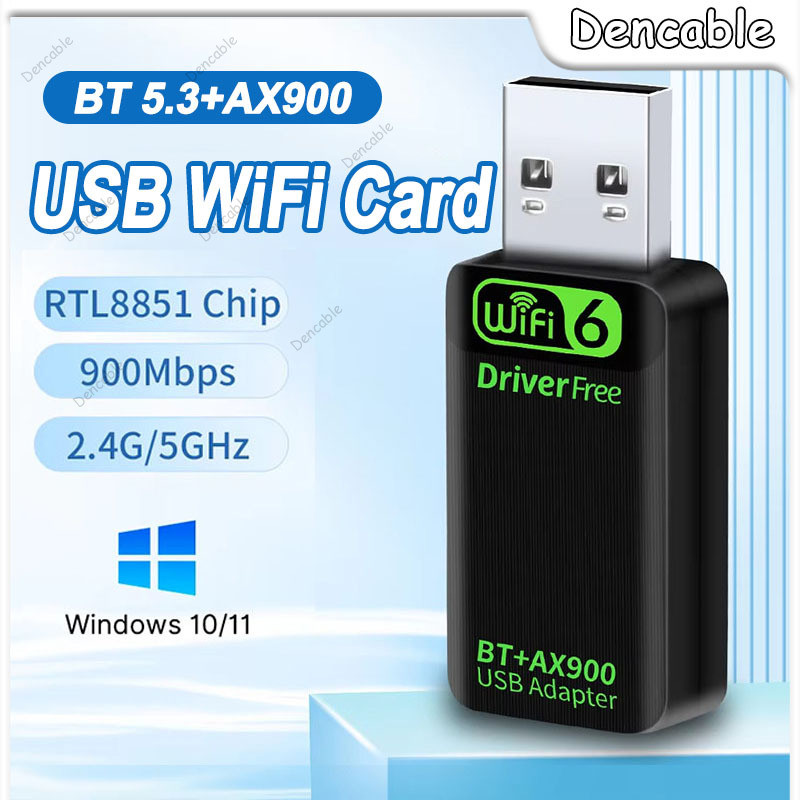 Bộ chuyển đổi thẻ mạng không dây băng tần kép WiFi6 AX900M Bộ chuyển đổi USB 2.4GHz / 5GHz Trình điề