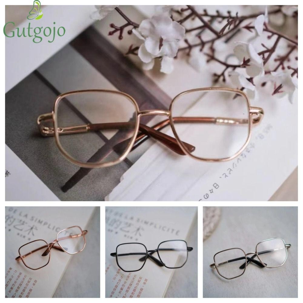 GUTGOJO Kính búp bê Cotton Preppy, Kính búp bê sang trọng Kpop Idol Hàn Quốc đáng yêu, Kính mắt Bạc 