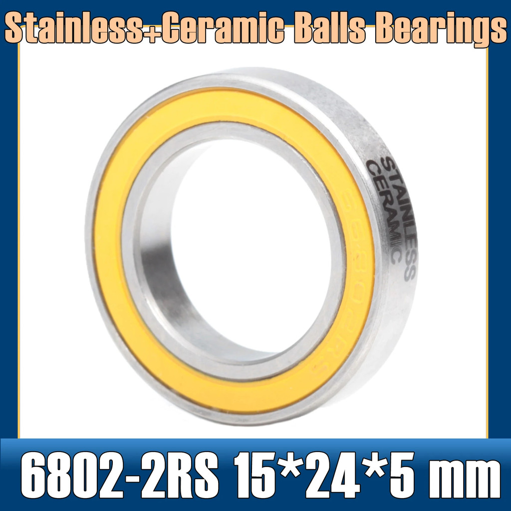Vòng Bi Ceramic 6802 - 2RS g 15*24*5 mm ABEC-5 6802 Vòng Bi Cho Hub Xe Đạp Linh Kiện Thay Thế Bảo Dư