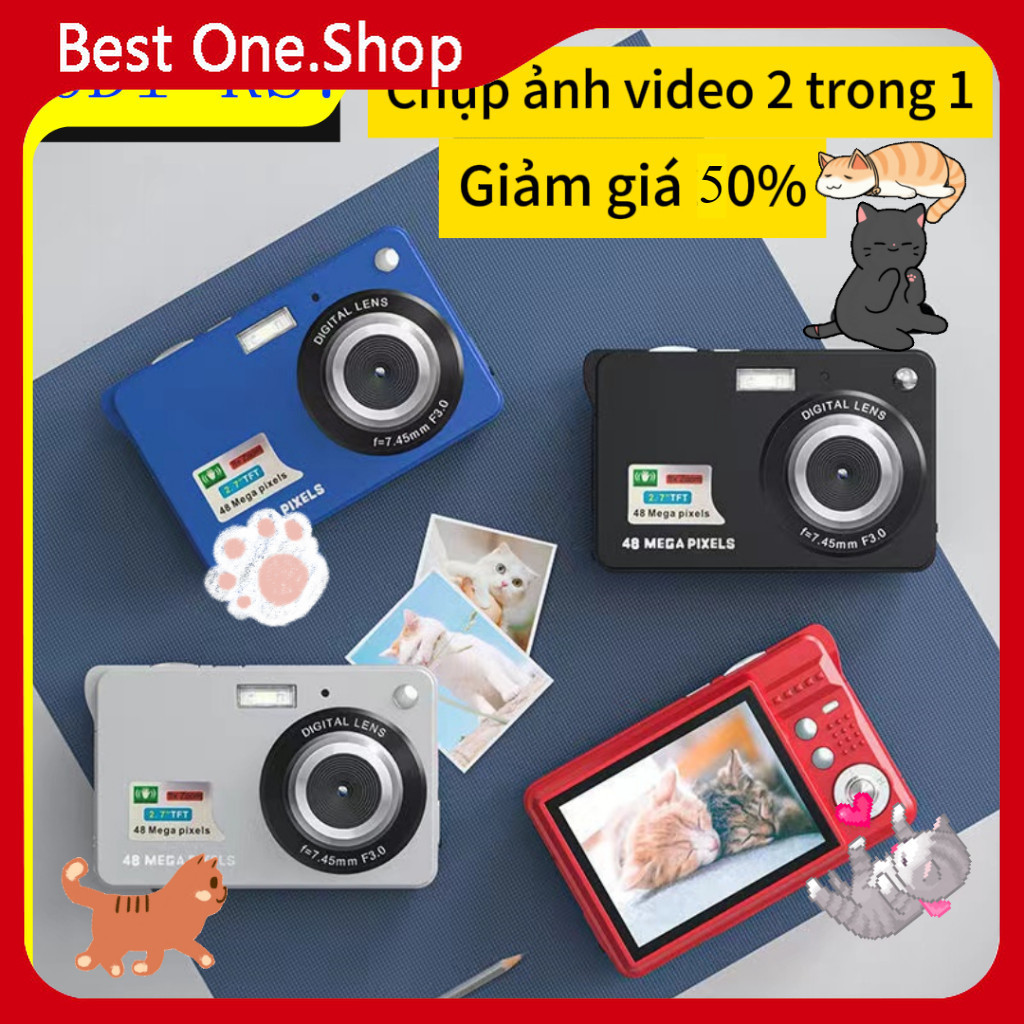 ✨✨ Máy ảnh kĩ thuật số digital mini camera v2 - quay, chụp 48MP, siêu mỏng nhỏ gọn