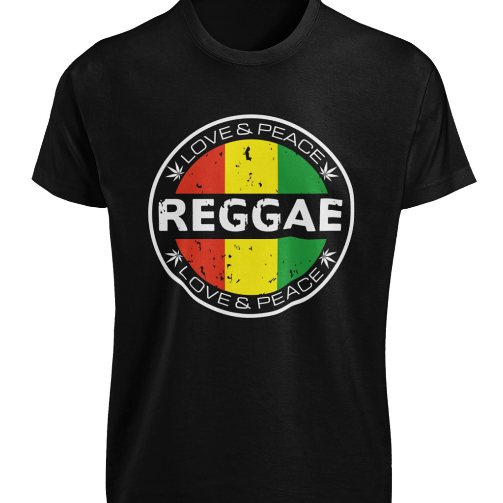Tình Yêu Hòa Bình Reggae Áo Thun Nhạc Jamaica Cờ Jamaica Sư Tử Bob Marley Tee