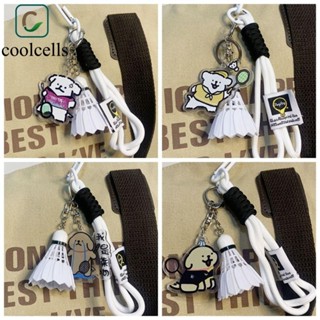  Móc khóa cầu lông COOLCELLS Vợt Tennis Động vật Dây chó con Mặt dây chuyền Túi Acrylic thời trang Mặt dây chuyền Trò chơi thể thao hoạt hình Quà tặng bạn bè 
