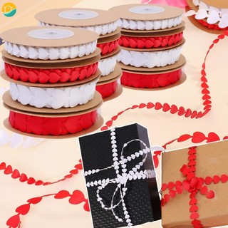 5m / Cuộn Sáng Tạo Ngày Lễ Tình Nhân Hộp Quà Tặng Vật Dụng Đóng Gói DIY Đỏ Trắng Trái Tim Nổi Ruy Băng Cho Cặp Đôi Lễ Hội Đám Cưới Trang Trí Tiệc