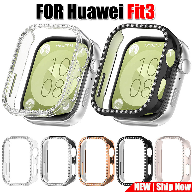 Bling Diamond PC Watch Case cho Huawei Fit3 Protector Woman Cover Huawei Watch Fit 3 Phụ kiện