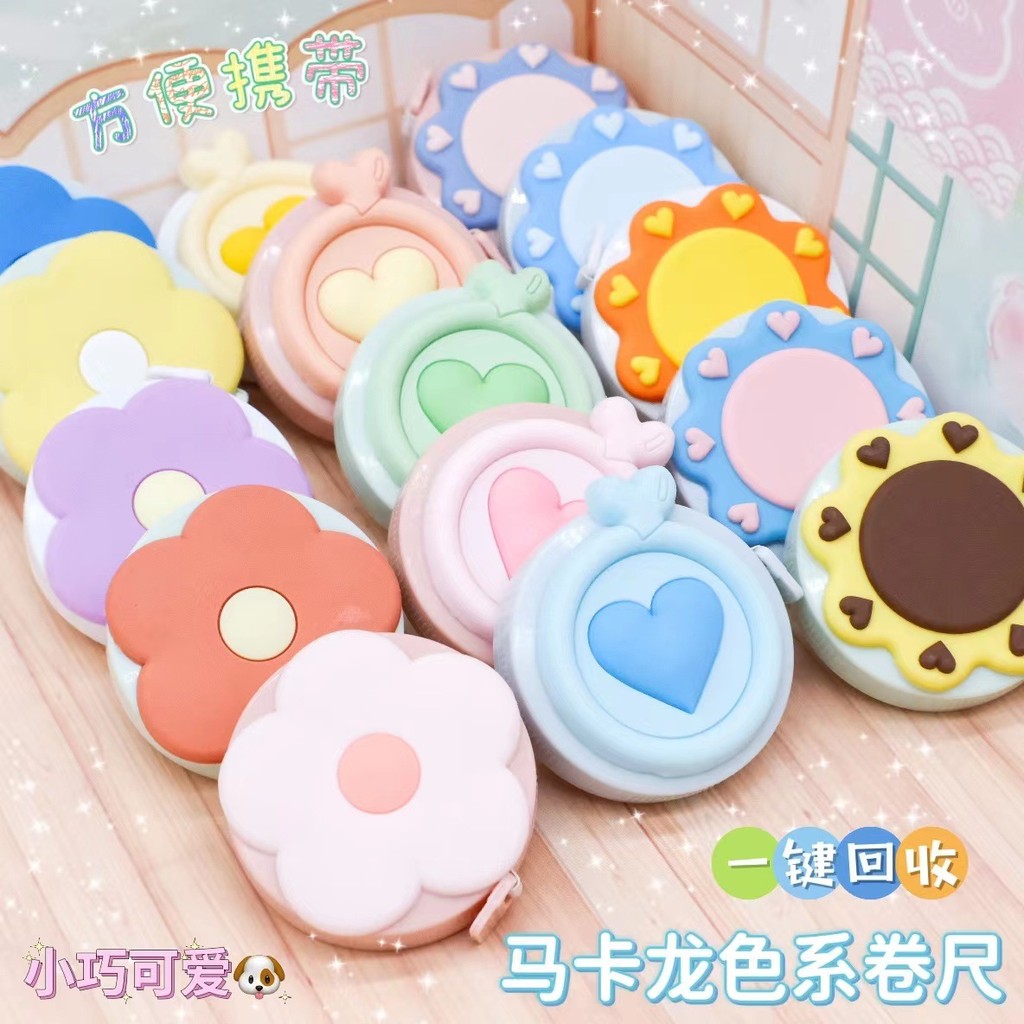 Macaron Dễ Thương Mini Băng Đo Băng Di Động Đo Chu Vi Eo Di Động Đo Chiều Cao Di Động Đo Quần Áo Mềm