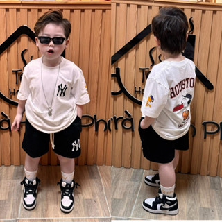  Bộ Quần áo Cộc Tay Cho Bé Trai Hình Chó Boston Set áo Thun Quần Short Trẻ Em | Đậu Đậu 