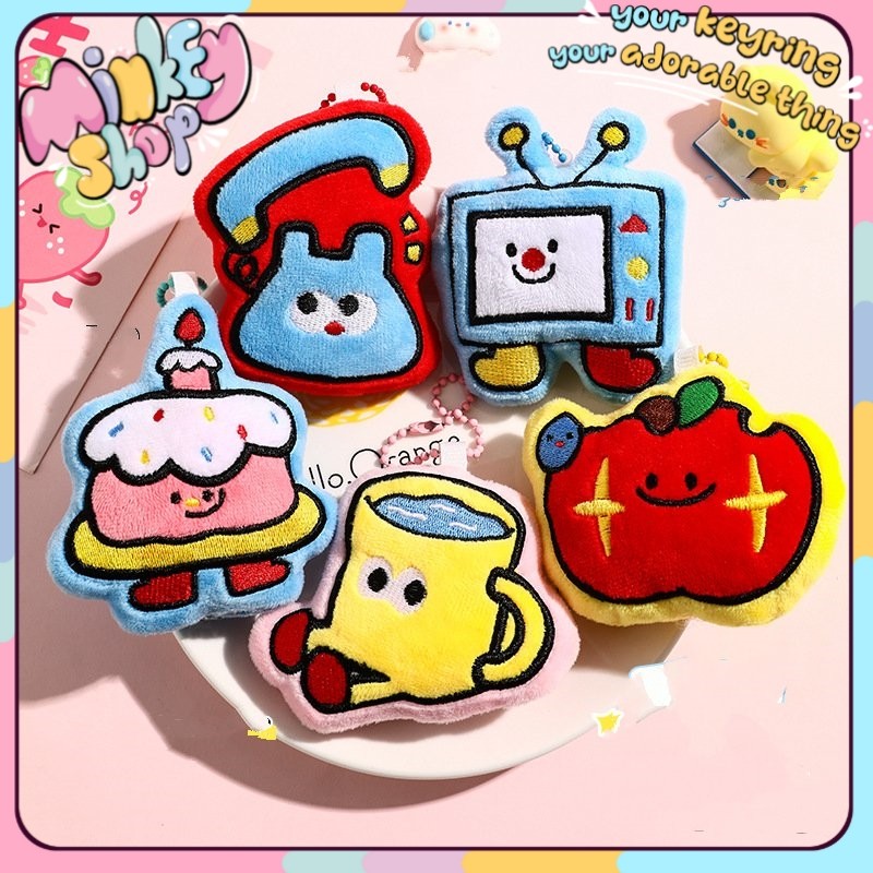 Móc Khoá Bông Cutie Dễ Thương Móc Chìa Khóa Gấu Bông Cute Phụ Kiện Treo Balo Túi Xách -Minkey