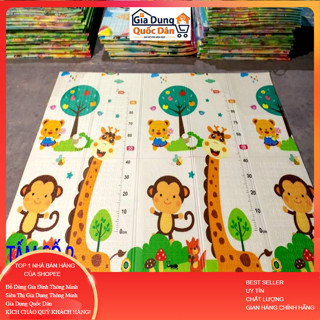 Thảm xốp cho bé XPE gấp gọn tấm lót trải sàn 2 mặt chống thấm chống trơn hàn quốc phủ silicon 1m8x2m  dễ thương