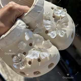  8 Chiếc Phong Cách Baroque Bướm Bộ Quyến Rũ Viral DIY Sandal Phụ Kiện Nút Pin Giày Trang Trí 