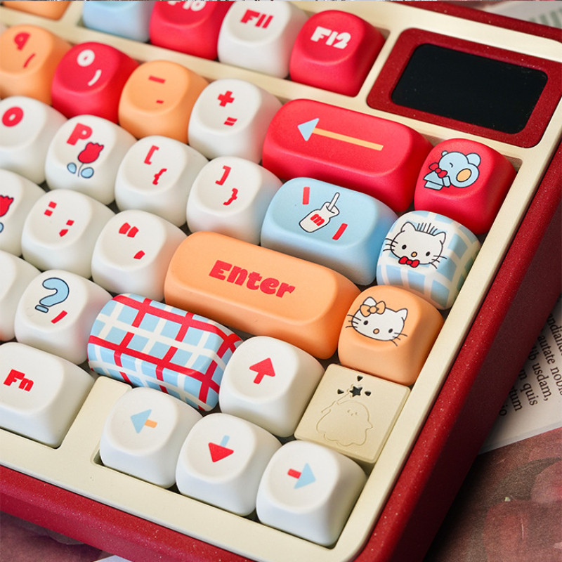 PBT Keycap MOA Hello Kitty Keycap Cá Tính Nhuộm Thăng Hoa Bàn Phím Cơ Văn Phòng Dễ Thương Keycap Thích Ứng Với 61 / 63 / 64 / 67 / 68 / 71 / 75 / 78 / 82 / 84 / 87 / 96 / 98 / 100 / 104 / 108 | BigBuy360 - bigbuy360.vn