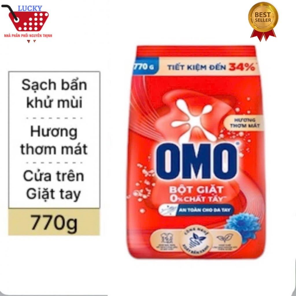 Bột giặt OMO 770g Hệ Bọt Thông Minh
