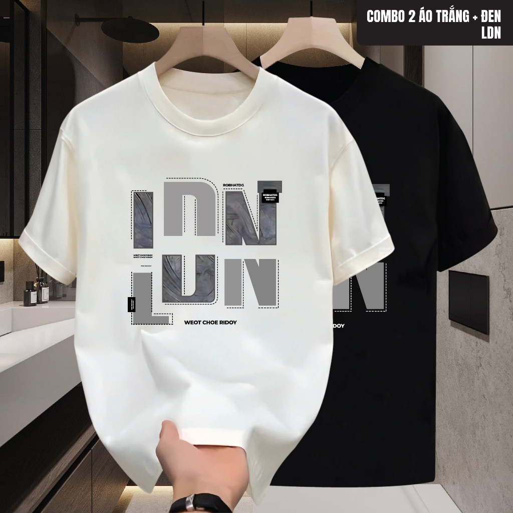 Áo thun cổ tròn unisex LDN chất cotton mềm mại, Tee Shirt áo phông nam nữ áo thun in trẻ trung năng động