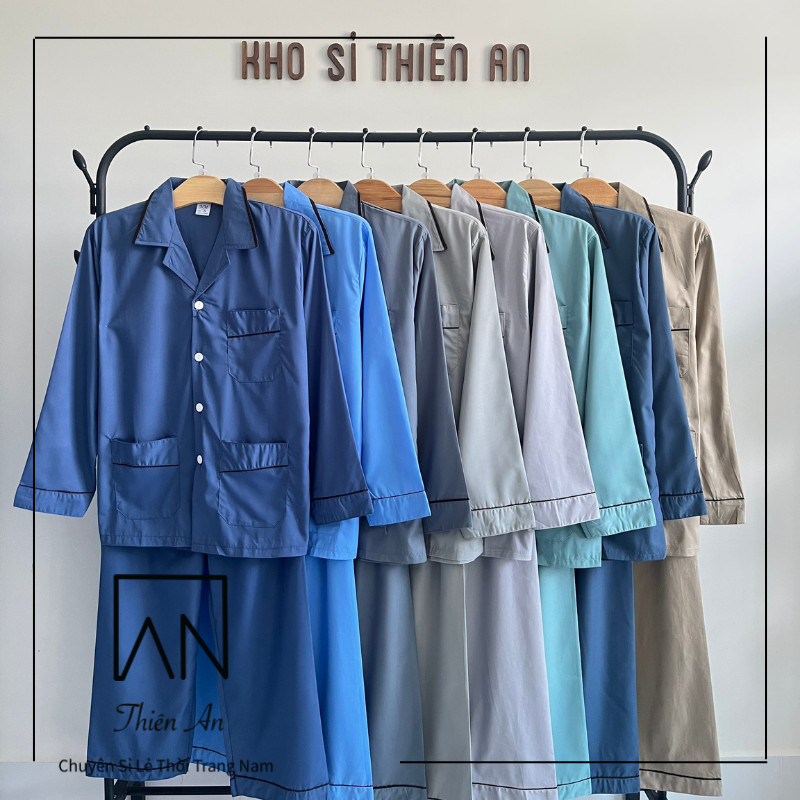 [HCM]Đồ bộ pijama nam trung niên màu trơn đồ bộ mặc ngủ đồ mặc nhà cho người lớn tuổi cho ông cho bố