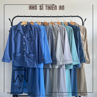 [HCM]Đồ bộ pijama nam trung niên màu trơn đồ bộ mặc ngủ đồ mặc nhà cho người lớn tuổi cho ông cho bố