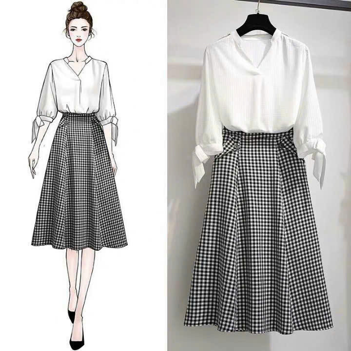 Chân Váy Nữ KARO Dáng Dài Phối Nút Eo Bigsize Cạp Cao NT6398