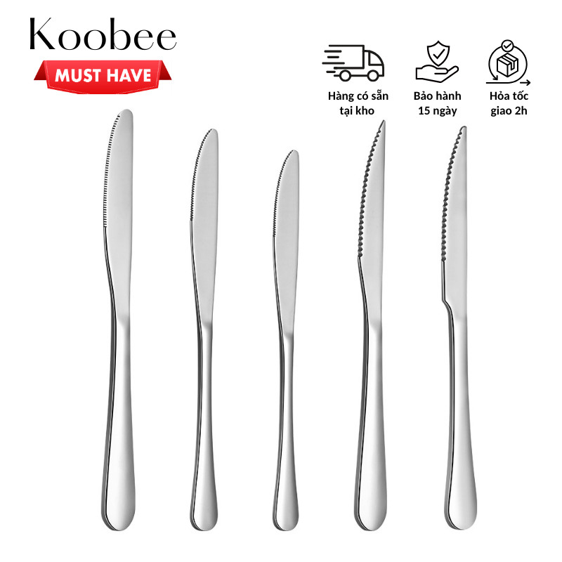 Bộ Dao Bàn Ăn Inox Cao Cấp - Dùng Ăn Tráng Miệng, Bít Tết, Đồ Âu - Thép Không Gỉ Sáng Bóng - Cho Gia Đình, Nhà Hàng 1010