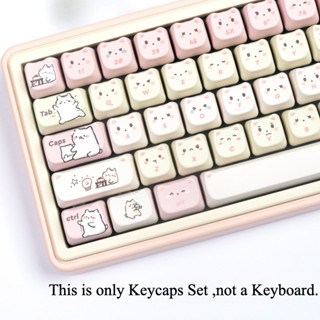  Pbt Dye Thăng Hoa Màu Hồng Meow Meow Keycap Hình Mèo MAO Chiều Cao Hồng Dễ Thương Sáng Tạo Cơ Phím Nắp Thích Ứng Với 61   64   67   68   75   84   87   96   98   100   104   108 