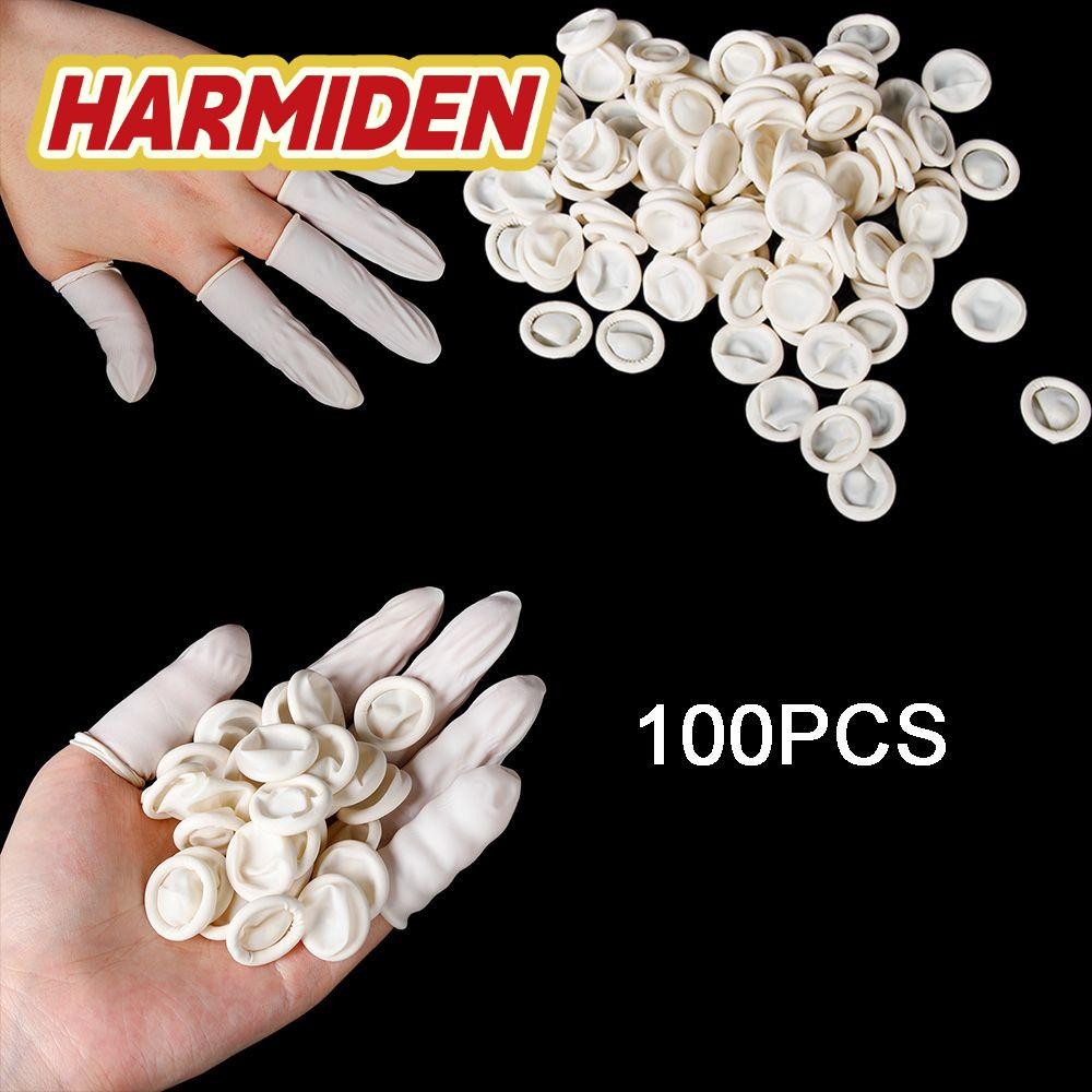 100PCS Disposable Finger Cover Natural Rubber Non-slip Latex Finger Cots Fingertips Protector Gloves