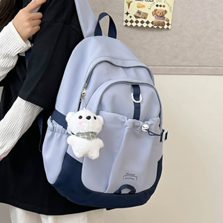 Ba lô kiểu mới, ba lô nữ Hàn Quốc, màu tương phản đơn giản, dễ kết hợp với cặp sách học sinh trung học, phong cách đại h