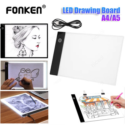 Fonken Nhỏ A4 / A5 Đồ Họa Kỹ Thuật Số Máy Tính Bảng Vẽ LED Hộp Đèn Truy Tìm Bản Sao Miếng Lót Nhỏ A4 A5 Vẽ Pad