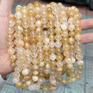 Jingde Tối ưu hóa tự nhiên Huanglong Ngọc rời Hạt ngọc bích tròn Hạt thủ công diy Vòng tay Phụ kiện trang sức Hạt Bán buôn