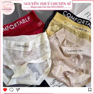 Quần Lót Lụa - Combo 10 Quần Lót Cạp Cao Ren Lụa Hoa Mềm Mịn - Thiết Kế Sexy Trẻ Trung S399 - Quần Chip Cao Cấp