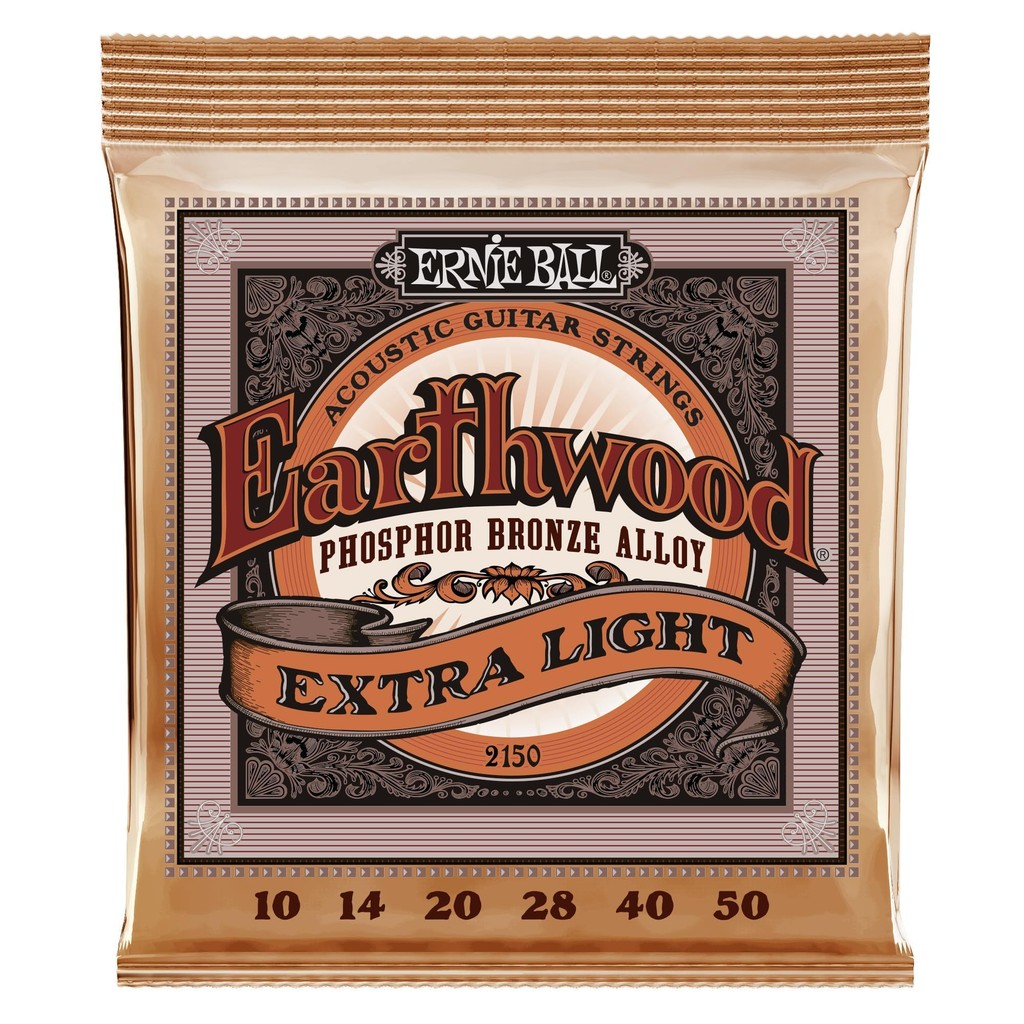 ERNIE BALL EARTHWOOD PHOSPHOR BRONZE ACOUSTIC GUITAR STRINGS - VARIOUS GAUGES - PACK OF 3 OR SINGLE