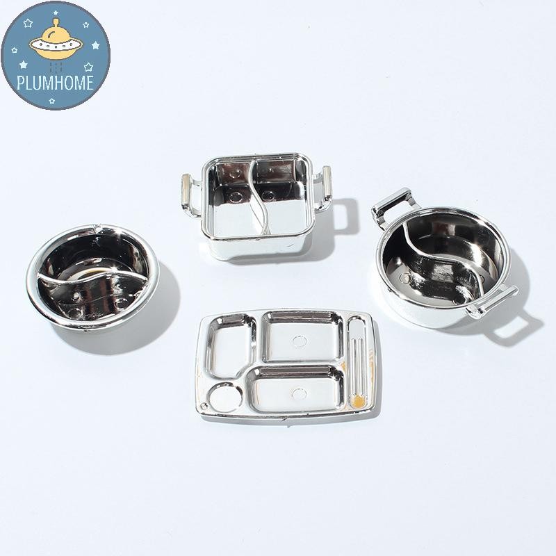 PLUMHOME 1 / 12 Nhà Búp Bê Mô Phỏng Nồi Canh Nhà Búp Bê Mini Lẩu Bộ Đồ Ăn Búp Bê Nhà Bếp Phụ Kiện Nấ
