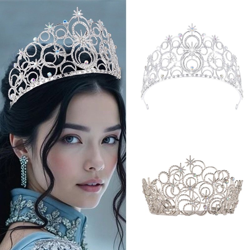【 SUIT * 】 Proms Crown Hair Hoop cho Queen Crystal Birthday Heart Đạo cụ chụp ảnh thanh lịch