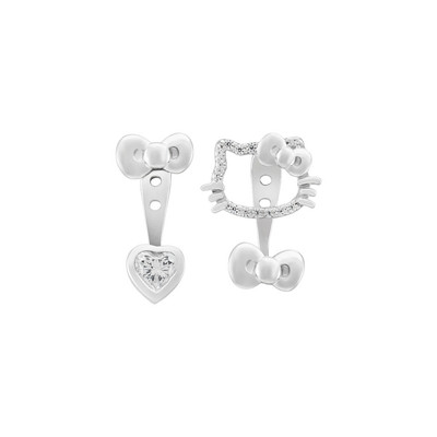 Bông tai Bạc đính đá PNJ ❤️ HELLO KITTY XMXMW000084