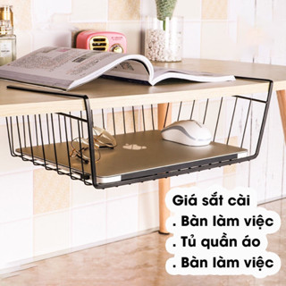 Khay Lưới Sắt Để Đồ Dưới Bàn Học - Kệ Khung Gài Siêu Gọn Gàng - Ngăn Kéo Size 28*22*13/34*22*10cm- NAZA8