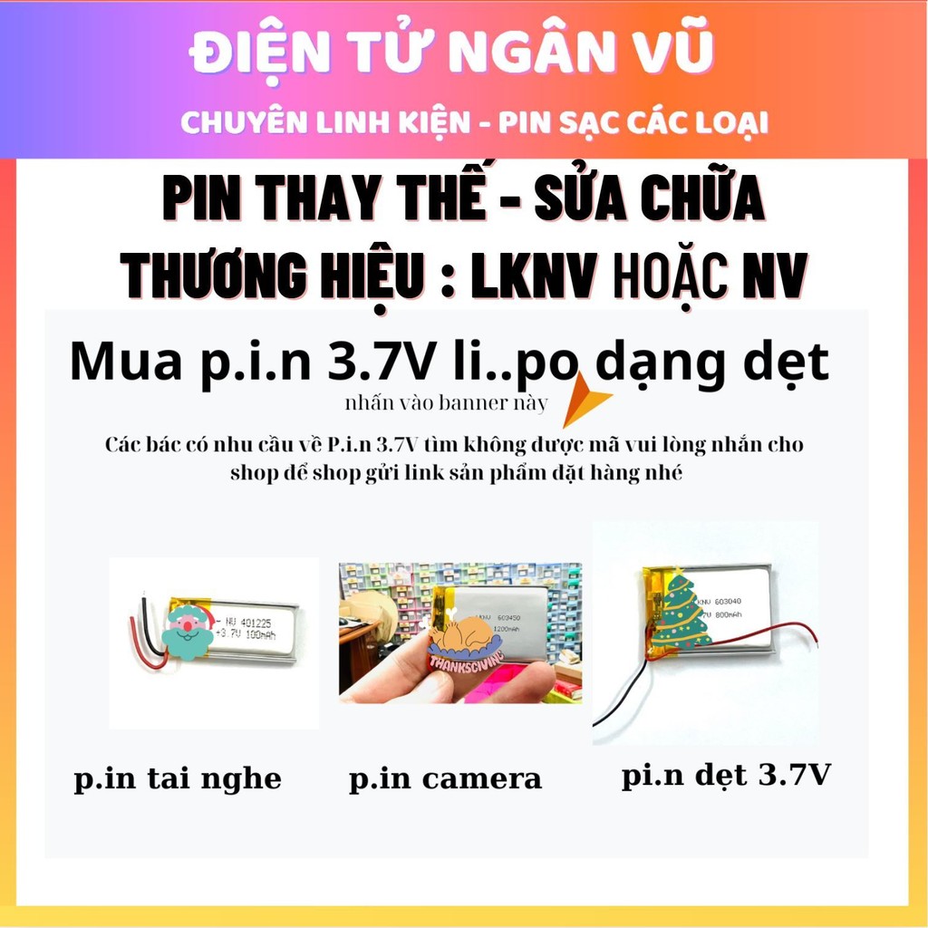 Pin tai nghe 3.7V Dung Lượng Từ 30-10000mAh có mạch bảo vệ, pin cho tai nghe,pin đồng hồ, pin dock s