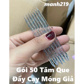 Gói 50 Cây cạy bẩy móng giả tăm que đẩy da lấy khoé móng tay chân - manh219