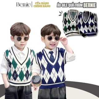 Áo gile len họa tiết quả trám phong cách hàn quốc cho bé trai bé gái size 1 đến 7T BERNIE 24A0019