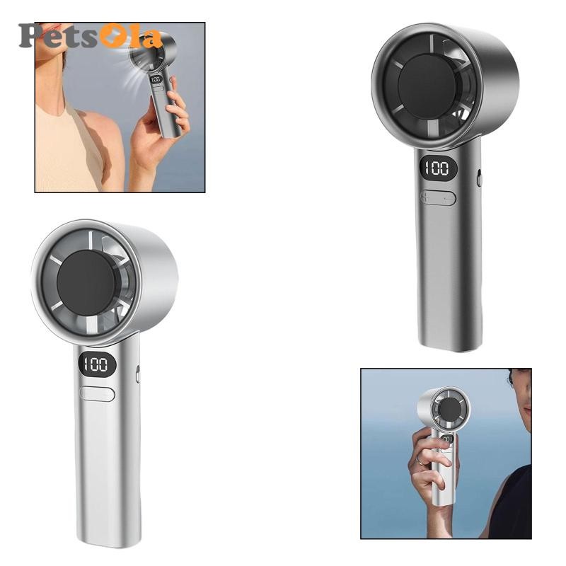 Quạt cầm tay, Quạt cá nhân Màn hình kỹ thuật số LED có thể sạc lại 120 tốc độ có thể điều chỉnh Nhẹ gọn để đi du lịch trong nhà