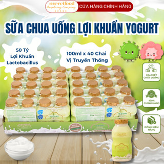   40 chai  10 Lốc Sữa chua uống YOGURT - Mercifood Vị Truyền Thống  100 ml 