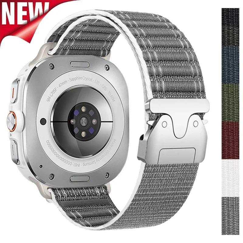 Dây Đeo Nylon Cho Samsung Galaxy Watch 7 Ultra 47 Mm Vòng Thể Thao Có Thể Điều Chỉnh Vòng Tay Cho Ga