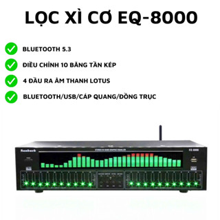 Lọc Xì Equalizer Sunbuck EQ-8000, Lọc Xì Âm Thanh 2 Kênh chất lượng cao, chống hú rít, đèn nháy led nhiều kiểu
