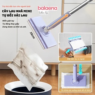  Cây Lau Nhà Kẹp Khăn Thông Minh 360 Độ - Cây Lau Nhà Mini Tự Gắp Giấy Dùng 1 Lần,Dụng cụ vệ sinh bồn cầu chổi vệ sinh 