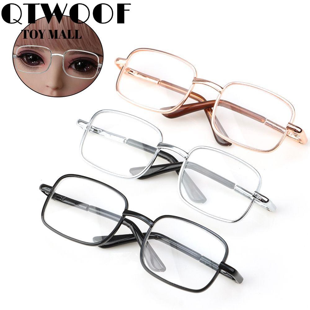 QTWOOF    Mini American Grils Glasses Metal Pet Glasses Miniature Doll Glasses Cute Doll Accessories