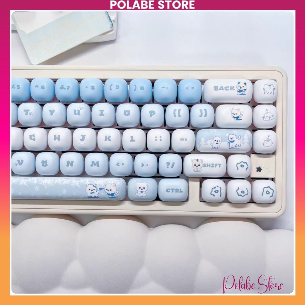 Keycap MOG Snow Cat Keycap bánh mì Akko mog profile bàn phím cơ cao cấp Polabe Store Keycap Rẻ Đẹp