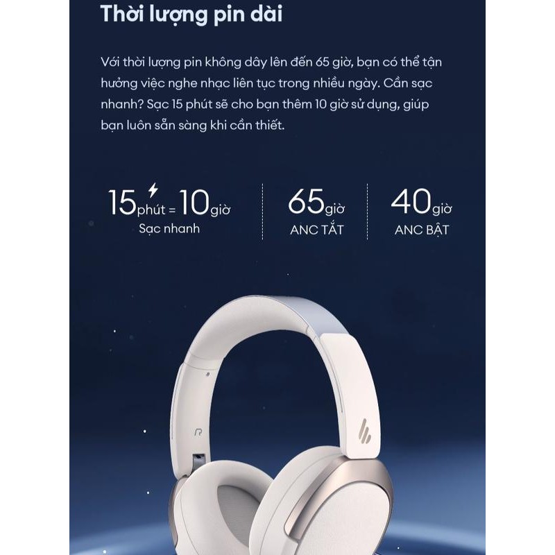 Tai Nghe Bluetooth Chụp Tai EDIFIER W80 | Chống Ồn Chủ Động | Thời Gian Sử Dụng Đến 65H | Bảo Hành 15 Tháng | BigBuy360 - bigbuy360.vn