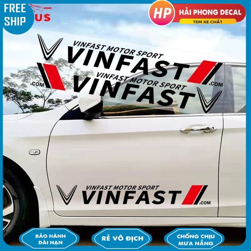 Decal dán xe Vinfast FADIL VF8 VF9 VF e34 VF5 VF7 LUX2.0 LUX A 2.0 LUX (KT: 9x70cm)