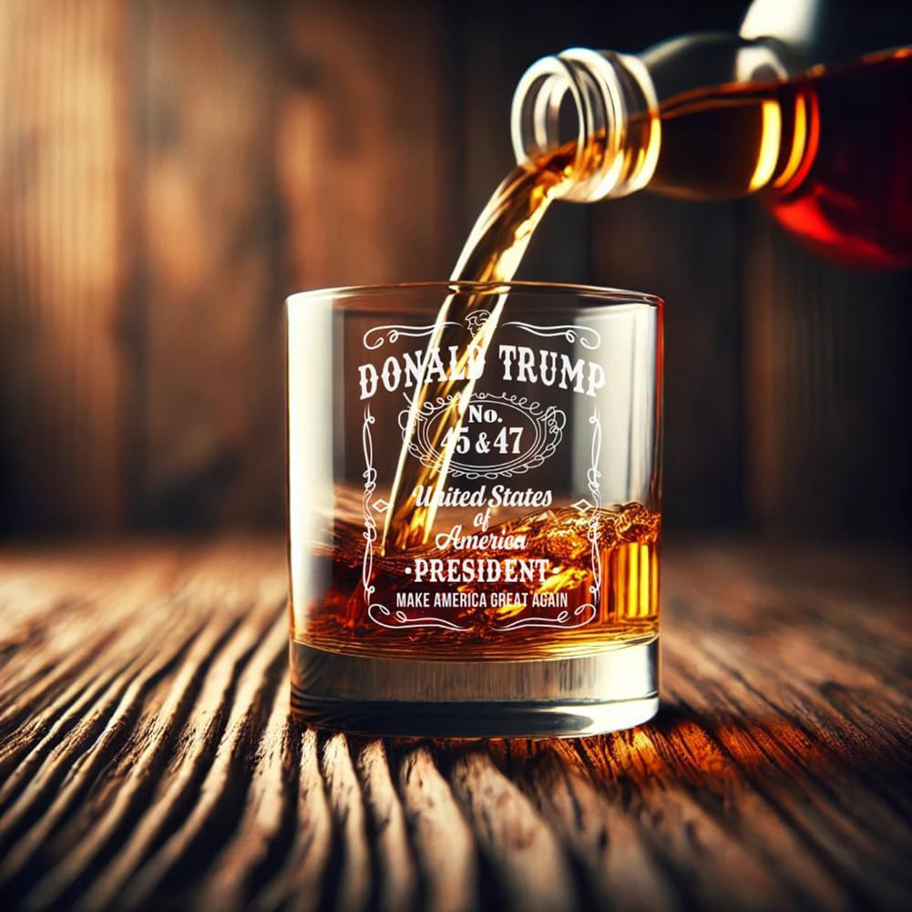 Donald-Trump Whisky Thủy Tinh Laser Khắc Thiết Kế Tổng Thống Trump-Glasses Trump-Lovers Hiện Tại
