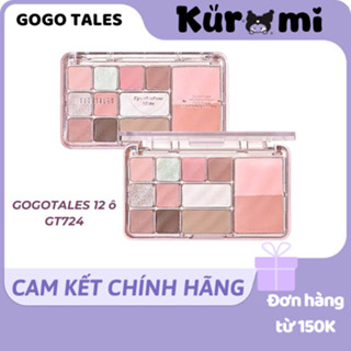 [HỎA TỐC HN-HCM] GOGO TALES Bảng phấn mắt má kèm tạo khối 12 ô màu 4in1 Gogotales Heart Racing nhũ sáng mịn GT724 14.6g