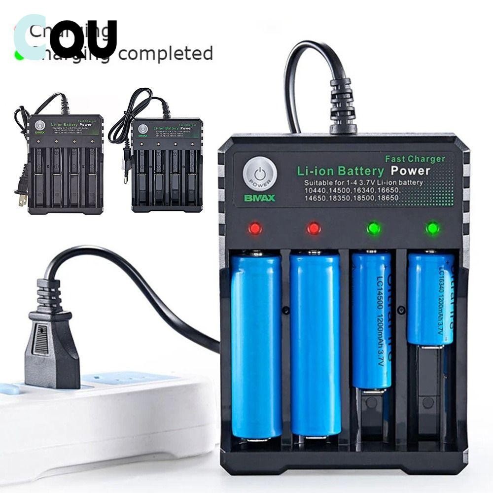 CQU Bộ Sạc Pin 18650 AC 110V 220V 4 Ngăn Tiện Dụng