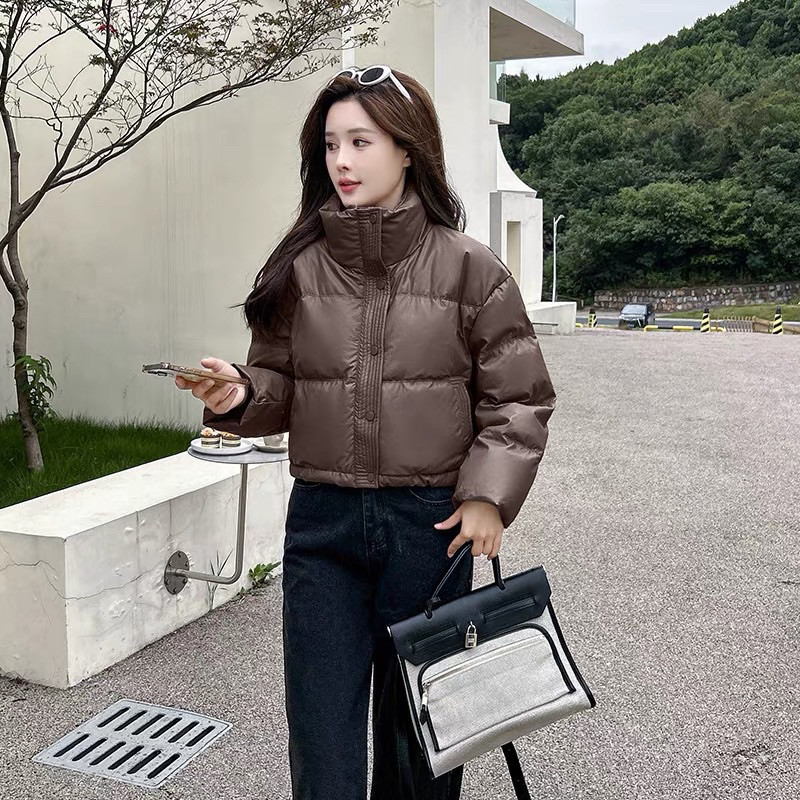 Áo phao nữ vải da hàng Quảng Châu [BẢO HÀNH 2 NĂM] POOPBEE áo khoác phao nữ mùa đông basic áo phao n