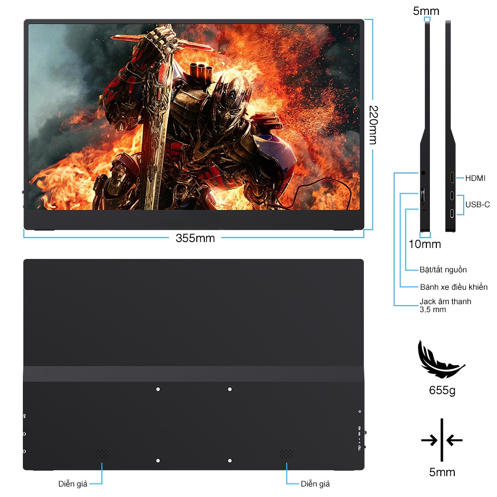 Màn hình trò chơi di động VOZY, Thích hợp cho giá đỡ mở rộng máy tính xách tay Ps4 Điện thoại di động PC Android Switch Macbook HDMI Bảo hành chính hãng | BigBuy360 - bigbuy360.vn