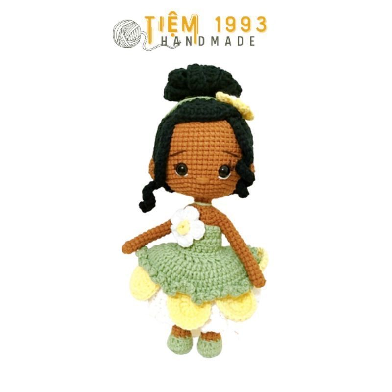 Búp bê Tiana móc bằng len (thành phẩm, not patterm)