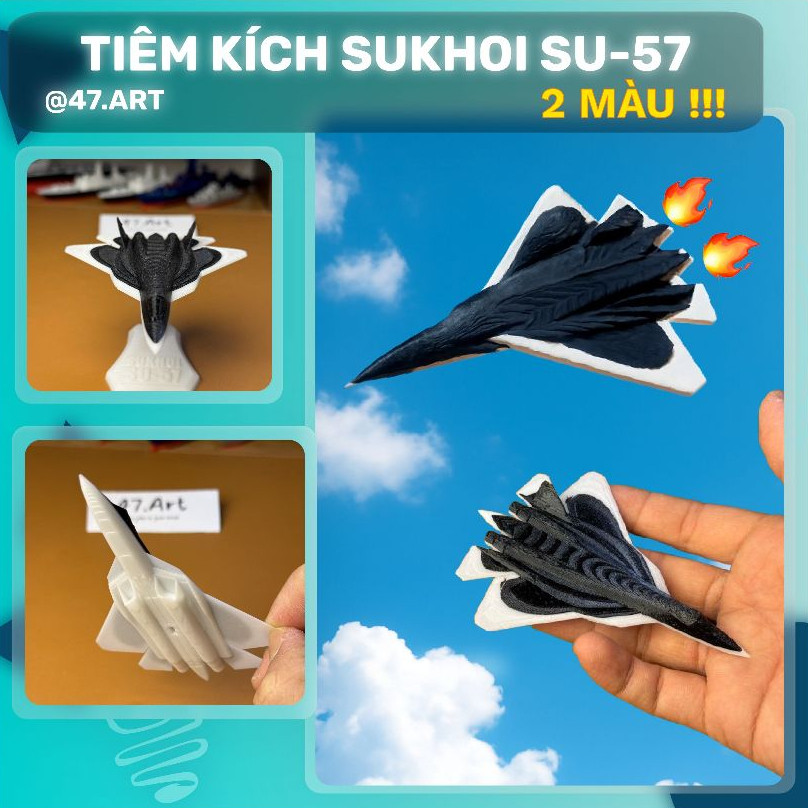 Mô hình Máy Bay Su-57 [CHÍNH HÃNG 47.ART] Tiêm kích Sukhoi Su-57, không quân, quà tặng